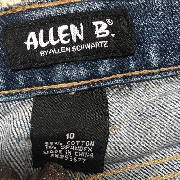 Allen B by Allen Schwartz distressed straight leg stretch jeans size 10 - Picture 5 of 9